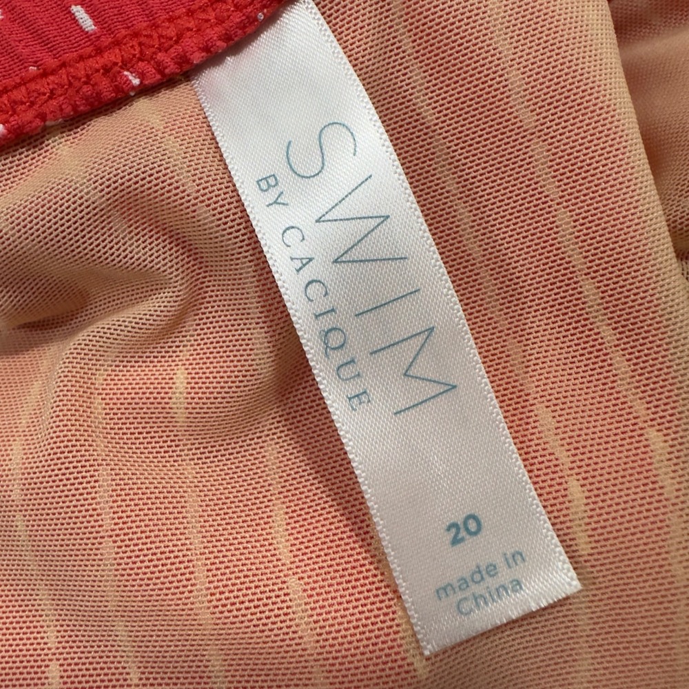 Swim by Cacique Womens Coral White Micro Dot‎ High Waist Swim Skirt Size 20 - Picture 8 of 11